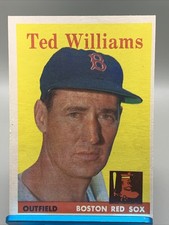1958 Topps - Ted Williams #1 Boston Red Sox VG No Creases Edge/ Corner Wear