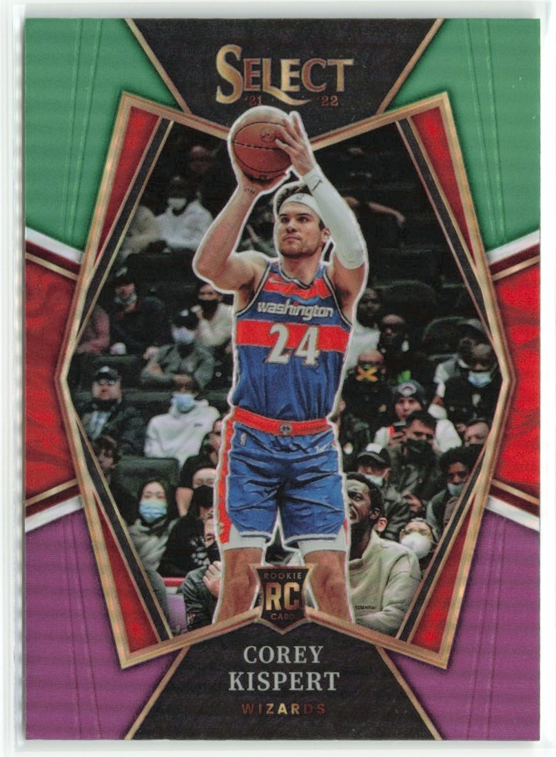 Corey Kispert RC 2021-22 Panini Select Green White Purple Premier Level