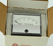Vintage NOS Triplett 220-G / 152-147 DC Panel Meter 0-5 DC Amperes