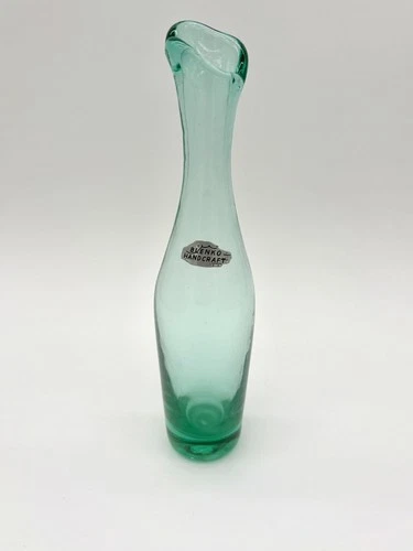 Vintage Blenko Glass 64b Sea Green  Bud Vase MCM 1960s