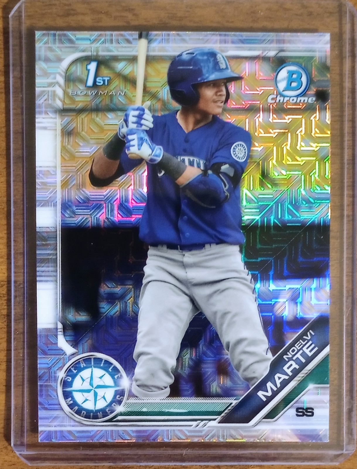 Noelvi Marte 2019 Bowman Chrome Mega Box Mojo Refractor BCP-97 1st Bowman
