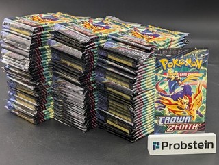 Lot of (100) Pokemon Sword & Shield Crown Zenith Booster Packs SEALED