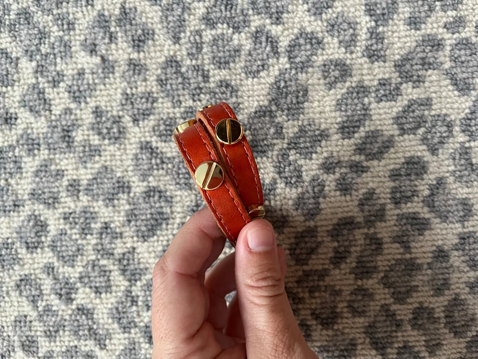 CC Skye Leather Wrap Bracelet Orange Red - Image 4 of 4