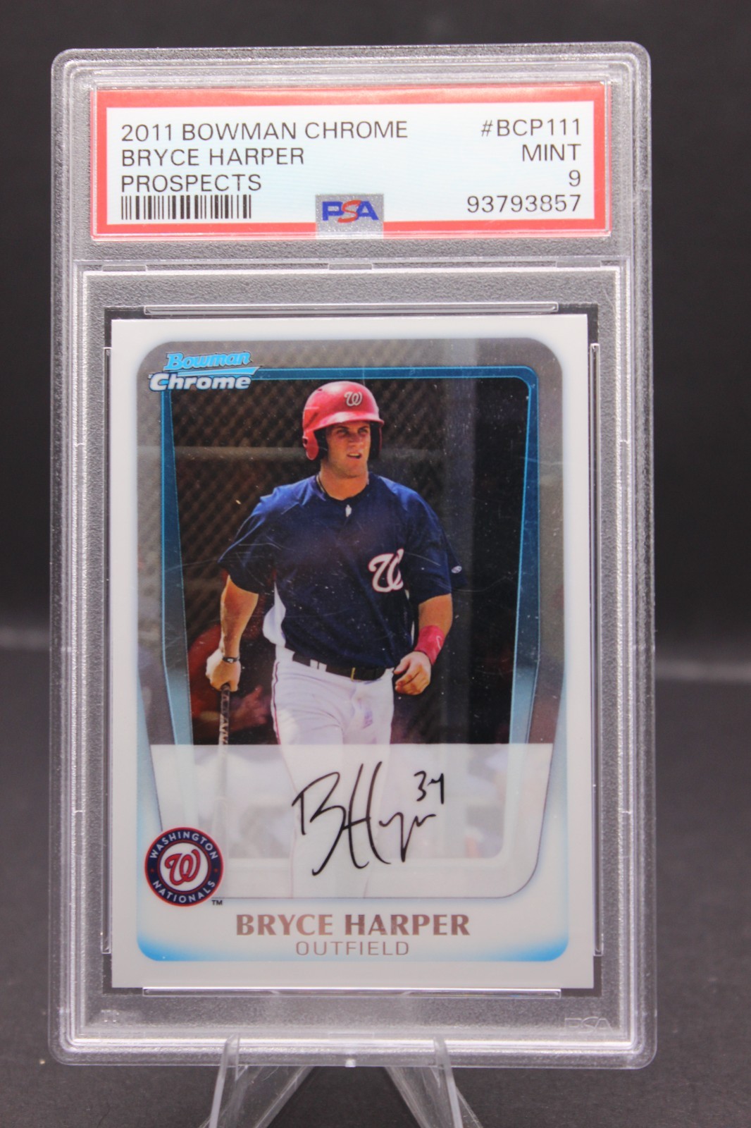Bryce Harper 2011 Bowman Chrome Prospects #BCP111 PSA 9 Nationals Baseball