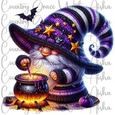 Sublimation Print Halloween Purple Gnome Ready To Press Paper Ink Heat Transfer