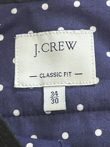 J.Crew Size 34x30 Classic Fit Straight Leg Wool Pants Trousers Pinstripe Black - Picture 4 of 9