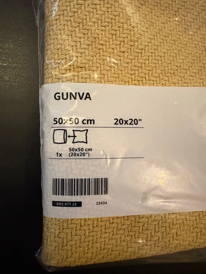 IKEA Gunva Cushion Cover 50 x 50 cm  gold  mustard  x 4 - Image 4 of 4