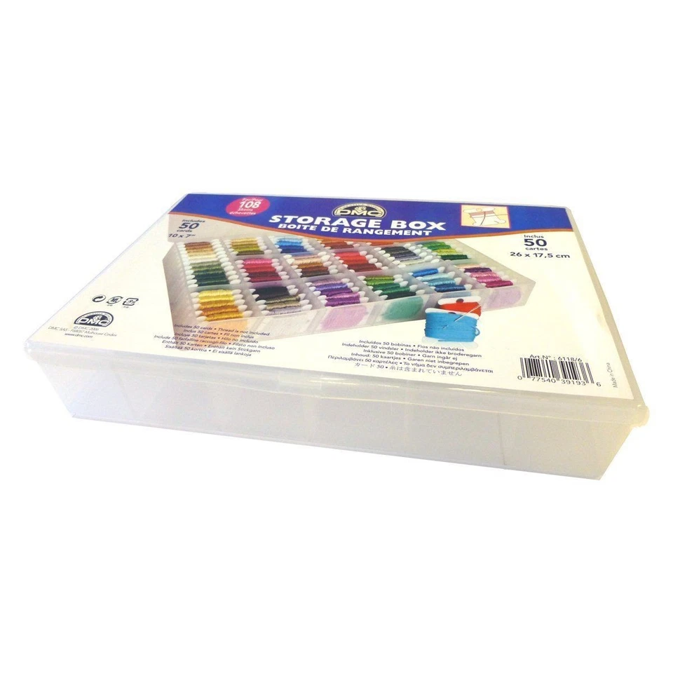 DMC Storage Box for Floss/Embroidery Thread Bobbins+ 50 Free Bobbins - Holds 108 - Image 2 of 4