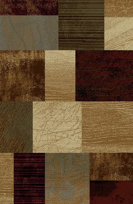 Transitional 5x7 Patchwork Boxes Squares Blocks Actual: 5' x 7'