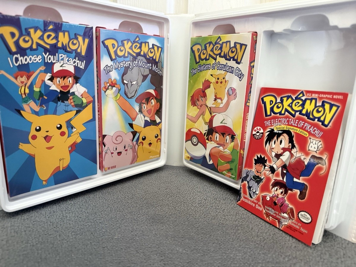 POKEMON CASE with 3 Sealed Pokémon VHS Tapes & Comic Special Gift