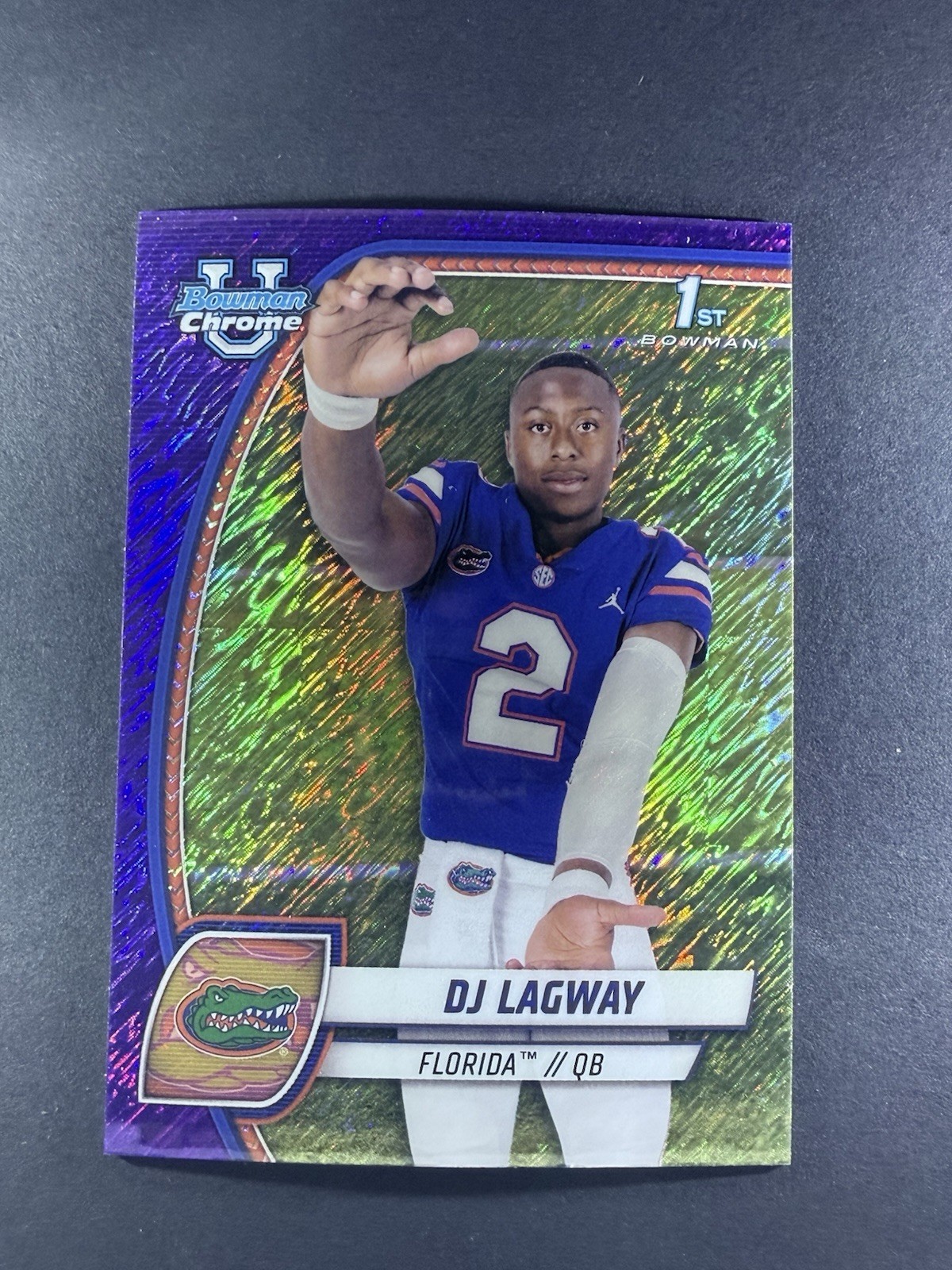 2024 Bowman University Chrome - DJ Lagway #63 Purple Shimmer Refractor (RC)