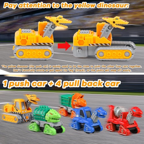 5 in 1 Dinosaur Transform Action Figures Robot Toys Take Apart Car Toy Trucks - Picture 3 of 11
