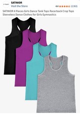 4 Pcs Girls Dance Tank Top Racerback Crop Tank Top size 9-10 Years