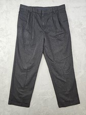 Dockers Stain Defender Pants Men's 36x30 Black Straight Leg Pleated Cuffed
