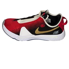 Nike Air PG 4 Red Black White Gold Swoosh Zip Front Mens Sz 14 - CQ7339-991