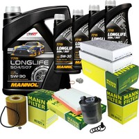 Inspektionspaket 9L Mannol Longlife 5W-30 FüR Mercedes X164 GL 350 CDI 4Matic