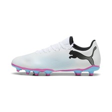 PUMA Men's Future 7 Play Firm/Artificial Ground Soccer Cleats White/Black/Pink -