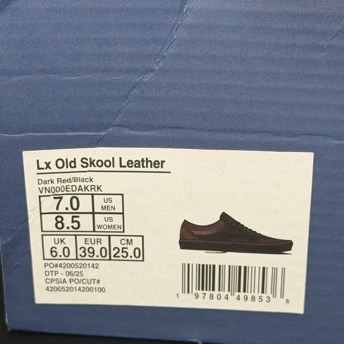 Vans Lx Old Skool Leather Dark Red Black Tania Cruz Skate Shoe