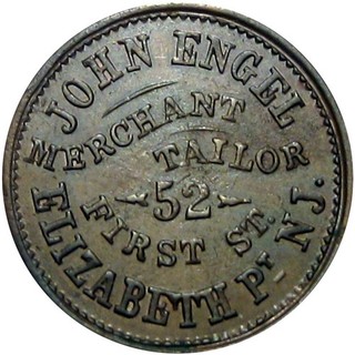 Elizabeth Port New Jersey Civil War Token John Engel R6 Single Merchant Town