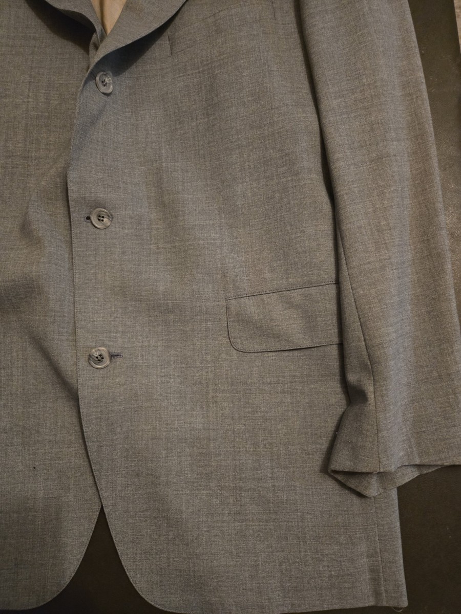 Vintage Brooks Brothers "346" Brookstretch Gray Wool 3-Button Suit Jacket 42R View 4
