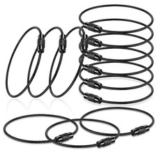 12 PCS Wire Keychain Cable 5.9 inch Stainless Cable Key Ring 1.5mm Thick Heav...