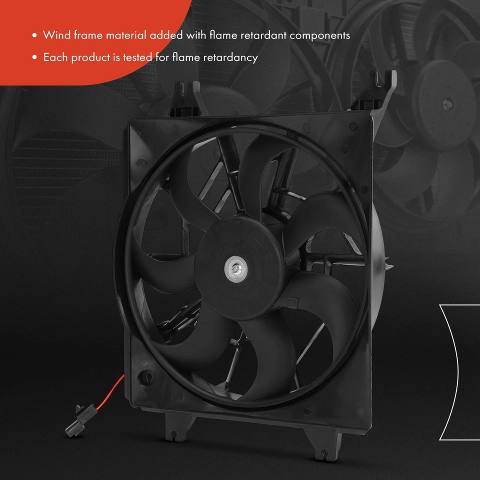 Conjunto de ventilador de refrigeración de radiador A-Premium para Hyundai Excel Scoupe Mitsubishi Precis Foto 3 de 4