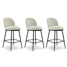 CHITA Swivel Bar Stools Set of 3, 26" Counter Height, Modern and Stylish