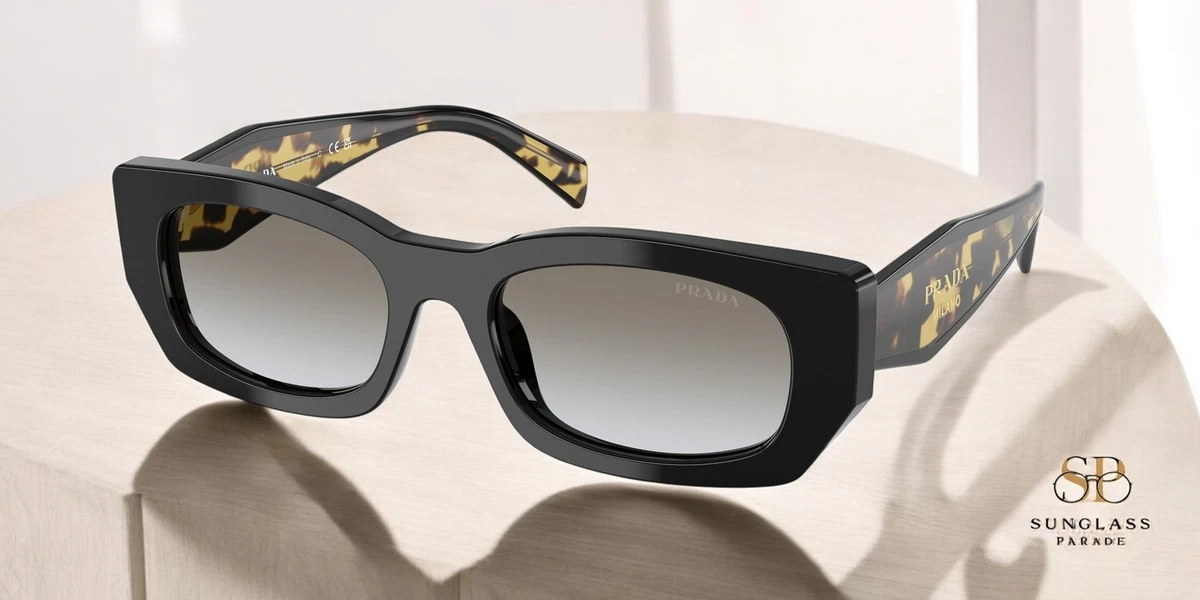 Prada PRB05S 3890A7 Rectangle Sunglasses – Black/Grey Prada PRB05S 3890A7 53 Sunglasses | Shade Station main image 3