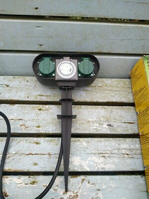 Gartensteckdose 2-Fach Timer Outdoor Steckdose Außensteckdose Continental 