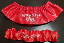 Remove Before Flight Pilot Wedding Garter Set with You're Next toss Personalized