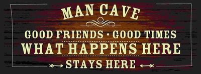 Ontrada Blechschild gewölbt 27x10cm  Man Cave Männer Höhle good times Schild
