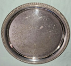 New ListingVtg William Rogers & Son round silverplate embossed cocktail / serving tray 2671