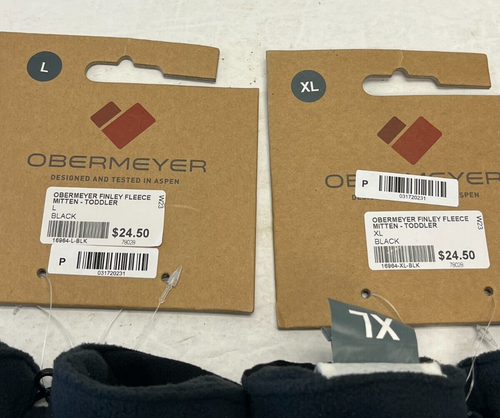 Guantes Obermeyer Finley Vellocino Esquí Nieve Nuevos con Etiquetas Talla L o XL Negros Niños Pequeños - Imagen 3 de 9