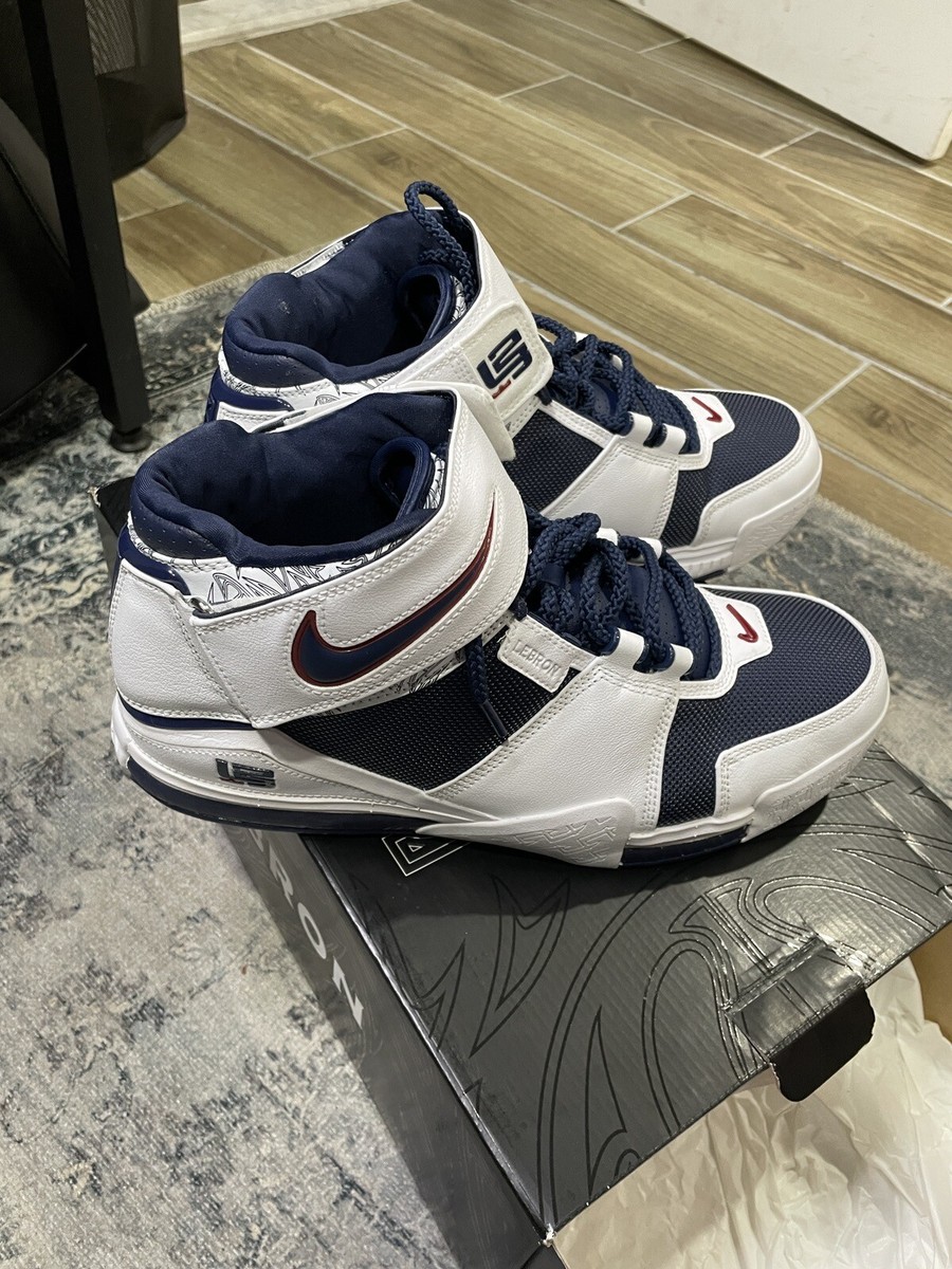 Nike Zoom Lebron 2 Retro Midnight Navy Basketball Shoes Sz 12 Retro Mid Sneaker Nike LeBron Zoom 2 Midnight Blue Mens Size 9.5 DR0826 100 | eBay main image 4