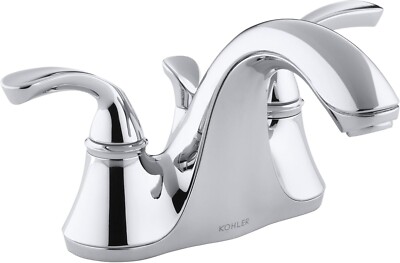 Kohler Forte Centerset 2Handle Bathroom Faucet PolishedChrome W/Drain 10270-4-CP