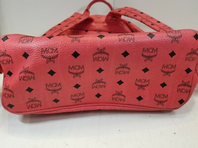 MCM Munchen Stud Medium Backpack Red | eBay display picture 1