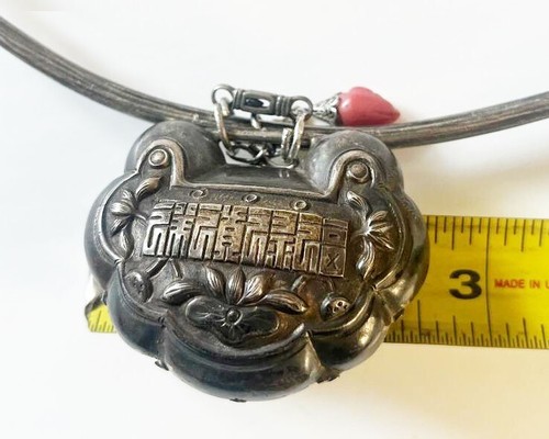 ANTIKES CHINESISCHES SILBER HALSBAND COLLIER HALSKETTE - Bild 21 von 24