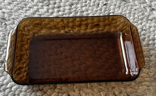 Anchor Hocking 431 Ovenproof Casserole Dish Amber Brown 2 Qt - USA