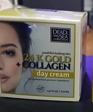 Dead Sea 24K Gold & Collagen Day Cream 1.69 Fl Oz Moisturize Your Skin