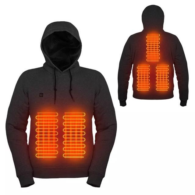 2023 Outdoor Electric USB Heating Sweaters Hoodies Men Warm Heated Jacket Winter