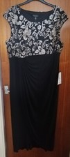Connected Apparel Black And Gold Body Con Dress Size 24W New With Tags