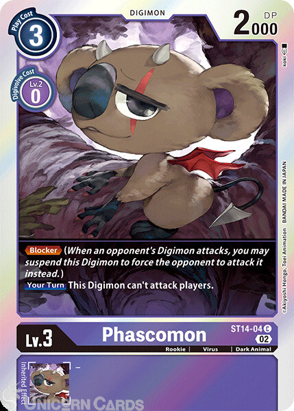 ST14-04 Phascomon :: Common :: ST-14: Advanced Deck Beelzemon :: Digimon Card