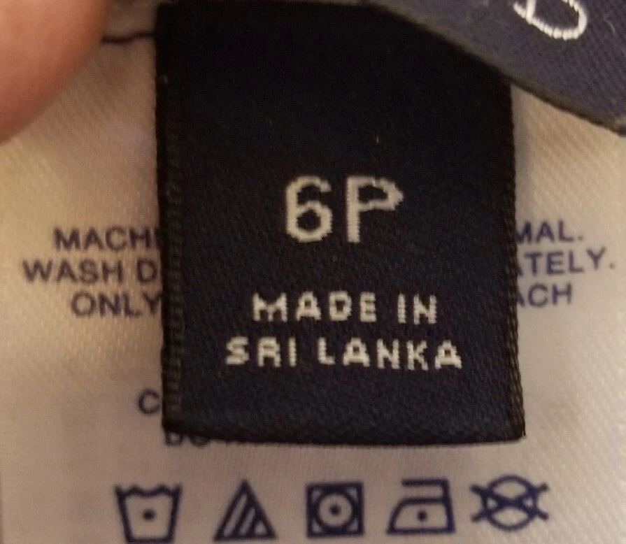 Lands End Linen Skirt Knee Stripe White Blue Lined Women Size Petite 6 Vacation - Image 4 of 4