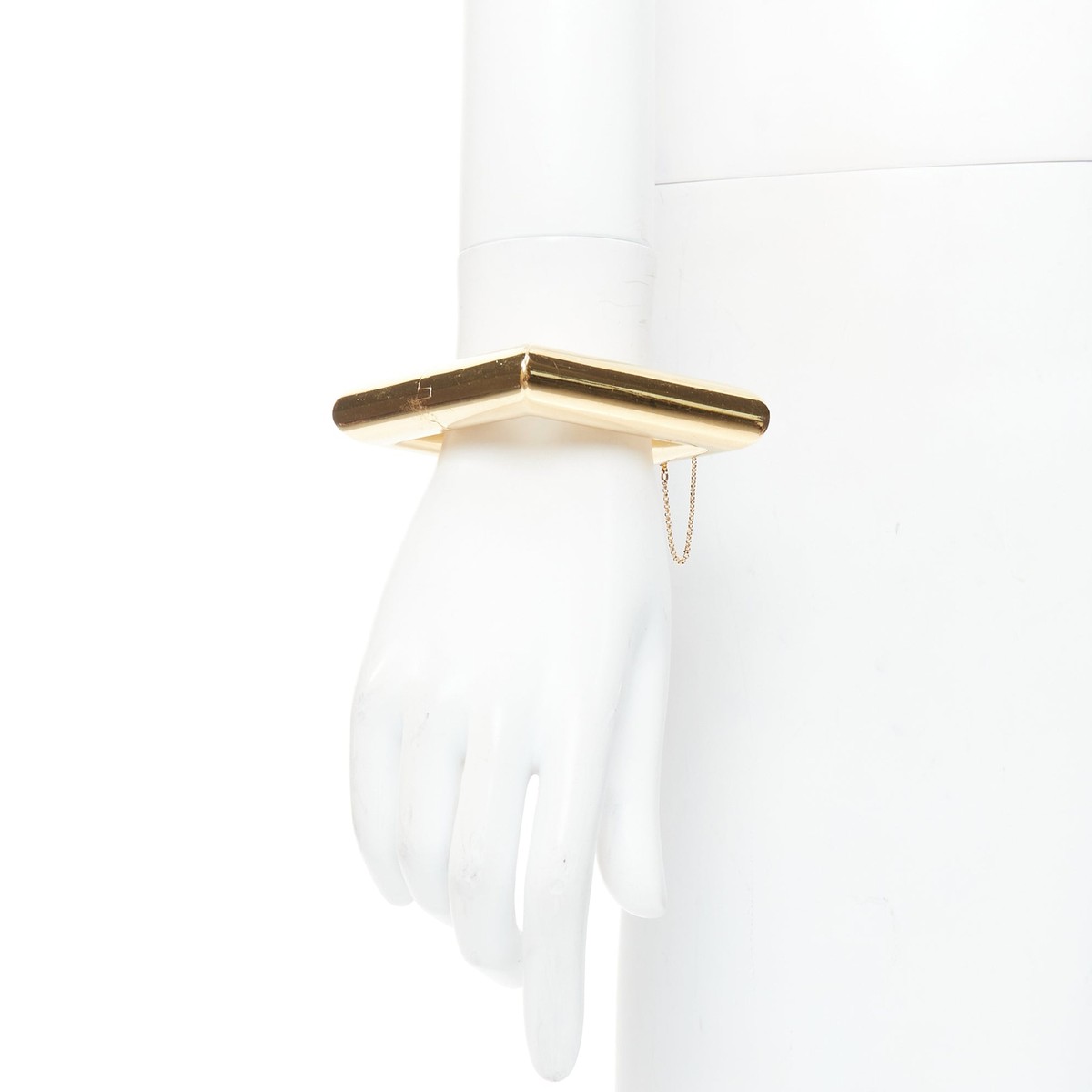 OLD CELINE PHOEBE PHILO フィービー　レザーバングル rare OLD CELINE Phoebe Philo Runway gold tubular square