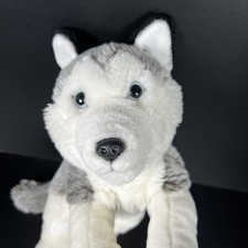 Toys R Us Animal Alley Husky Puppy Dog Plush Malamute Wolf Sled Dog Grey 12"