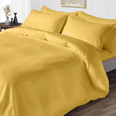 Duvet Collection 1000 TC OR 1200 TC Egyptian Cotton Gold Stripes Choose Item