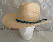 CHARLIE 1 HORSE Straw Western Hat Natural Genuine Shantung 7/56 USA Made /Tassel