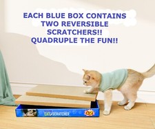 2 Extra Long REVERSIBLE CAT SCRATCHERS in ONE BOX FRAME 20" 8.75"x2.25"