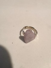 vintage silver tone quartz stone open ring size, combined shipping