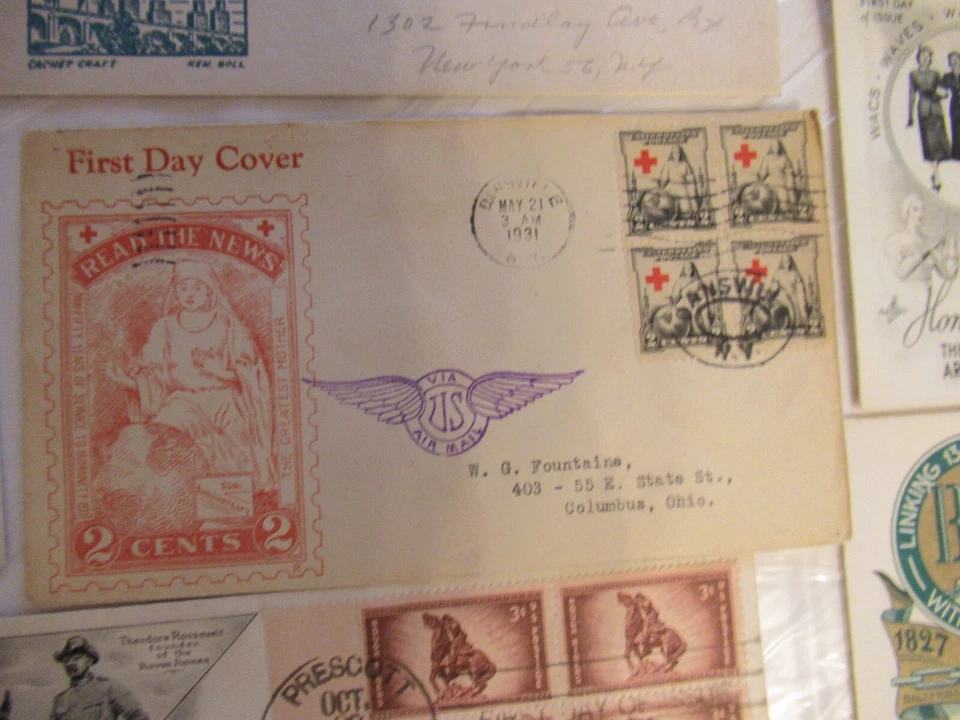 Lote de 75 Fundas Postales Antiguas, Primer Día, Primer Vuelo, Feria Mundial, Correo Aéreo Foto 3 de 4